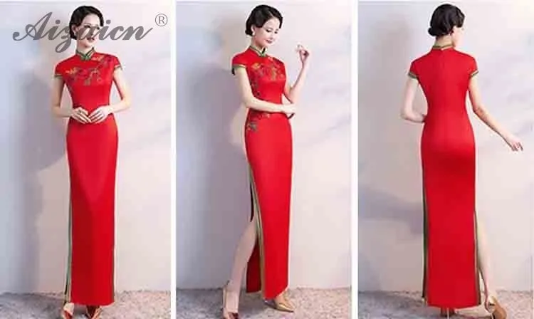 Оригинальный ретро хлопок Cheongsam Китай длинные платья плюс размер Qi Pao женское китайское традиционное платье Qipao тонкое вечернее платье