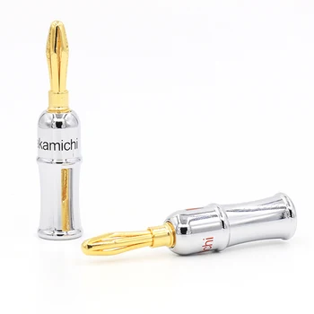 

4pieces/ lot Nakamichi 24K Gold Plated Banana Plug Connector for audio speaker cable