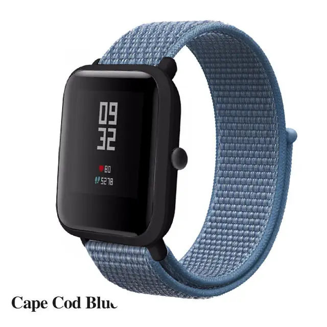 Нейлоновый тканый ремешок для Xiaomi Amazfit ремешок Bip ремешок для часов Huami Amazfit Bip BIT PACE Lite Молодежные умные часы браслет - Цвет: Розовый песок