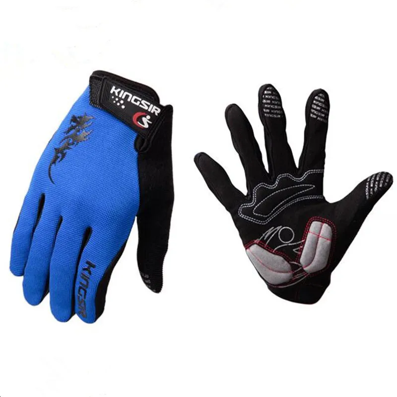 G065 Spring blue Полный палец перчатки для велоспорта наружные мужские ветрозащитные сенсорные велосипедные спортивные Ciclismo Road MTB гелевые противоударные перчатки для верховой езды - Цвет: G065 Spring blue