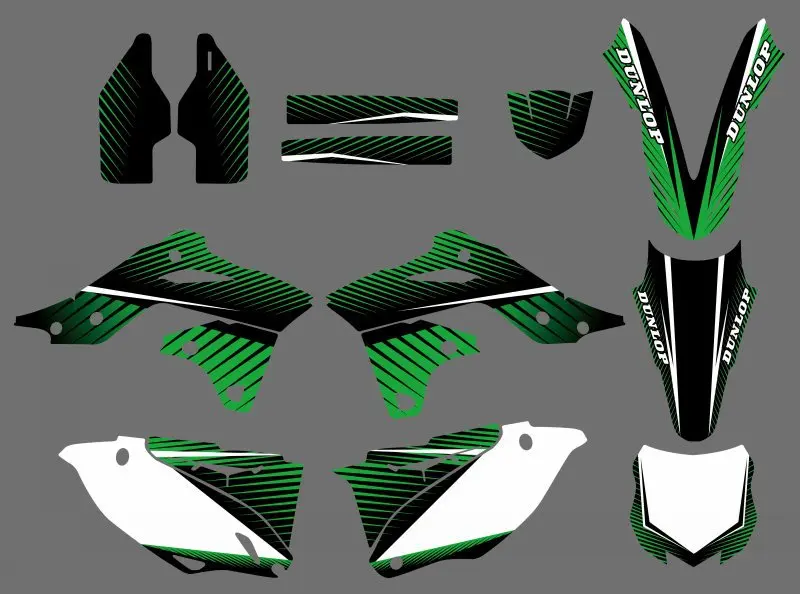 Мотоцикл Стиль команда Графика фон Наклейка на стену и набор наклеек для Kawasaki KX250F KXF250 KX 250F KXF 250 2013