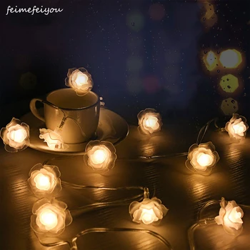 

40/80led battery box 100led AC220V Rose Light Fairy String Light for Christmas Xmax Weddings Family Festival School Party