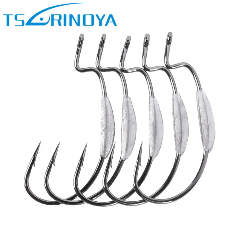 

TSURINOYA 5Pcs Lead Heavy Crank Hook 1# 2/0# 3/0# 4/0# Lead Weight Barbed Hooks For Soft Lure Anzol Para Pesca Fishing Tackle