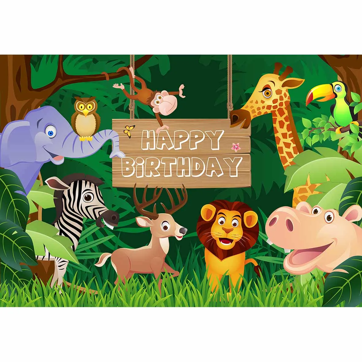 Allenjoy vinyl photo backdrops Animal Forest Cartoon Cute Birthday children background photocall newborn original design Allenjoy vinyl photo backdrops Animal Forest Cartoon Cute Birthday children background photocall newborn original design