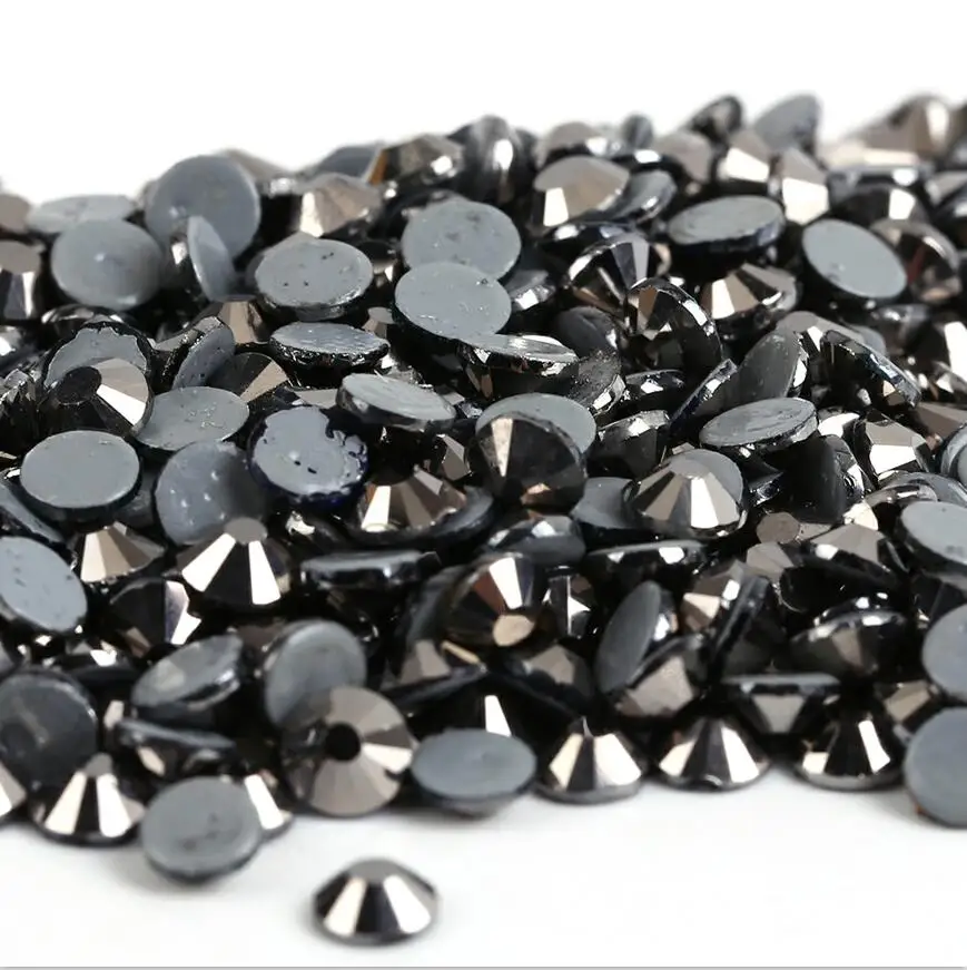 Все размеры 40 цветов кристалл AB исправление стразы, Стекло Стразы исправленное железо на Стразы для дизайна ногтей шитье и ткань Decoretion - Цвет: Black Hematite