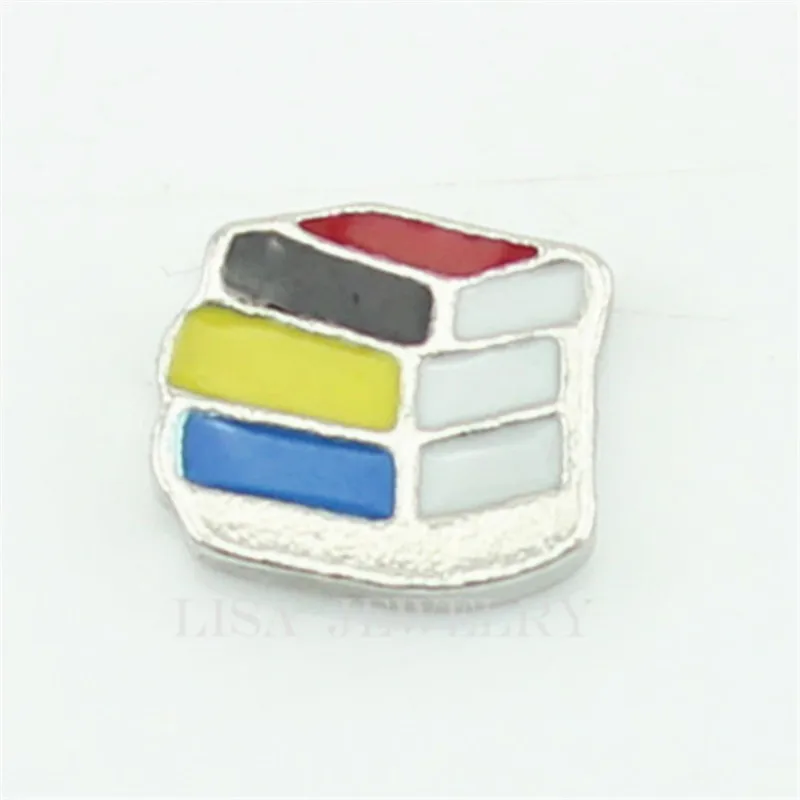 

new Stack Of School Books Teacher Floating Charms 10pc/lot fit living memory glass floating charms lockets