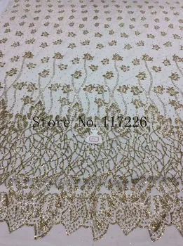 

shinny Wholesale & retail JRB-27902 glued glitter embroidered French lace fabric for party dress good quality