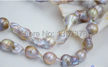 

bjc 000465 34" 23mm lavender drip BAROQUE KESHI REBORN PEARL NECKLACE