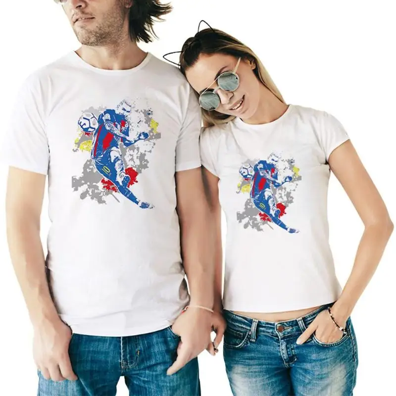 

Summer World Cup Couple Print Fans T-Shirts 2018 Women Men Casual Modal Tee Short Sleeve Hipster Fans Tee Comfortable Top