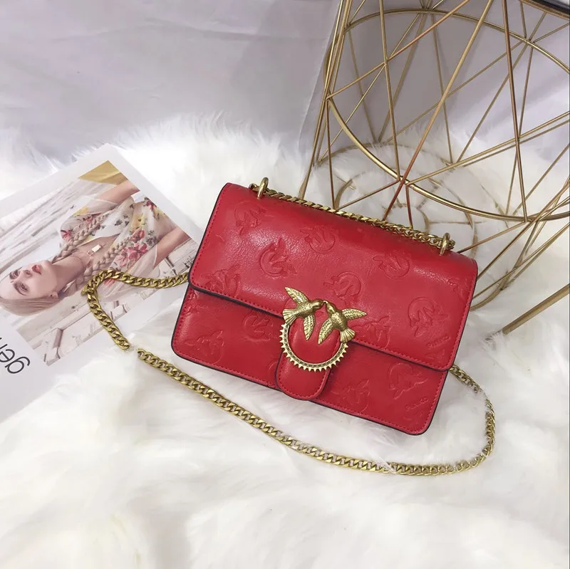 

Autumn and Winter Embossing Chain Swallow Shoulder Messenger Bags Fashion High Quality Famous Designer Women Purses and Handbags