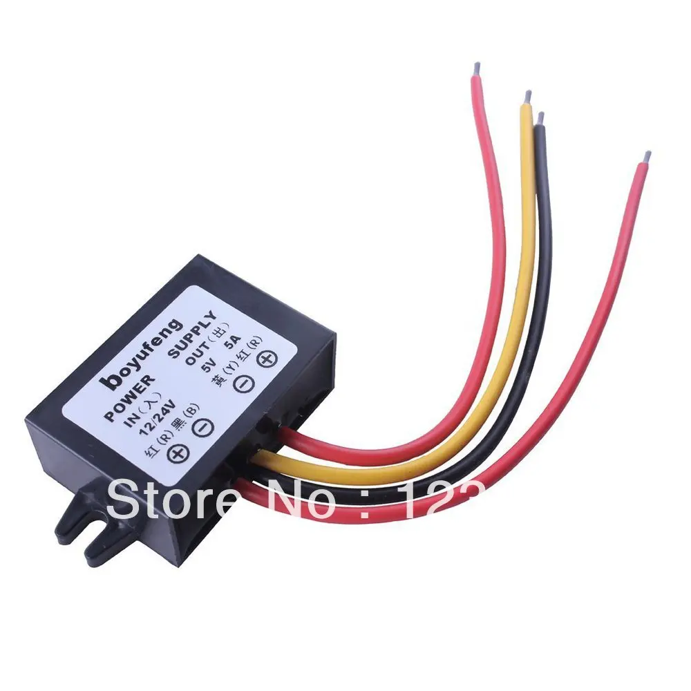 

DC-DC 12V 24V Step down to 5V 5A 25W Car Voltage PSU Converter Regulator Module