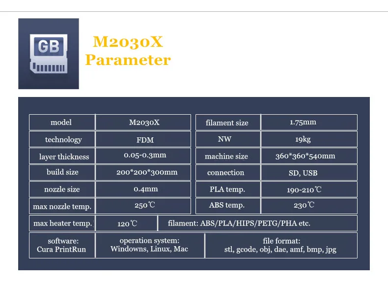 M2030X 3d printer detail 4