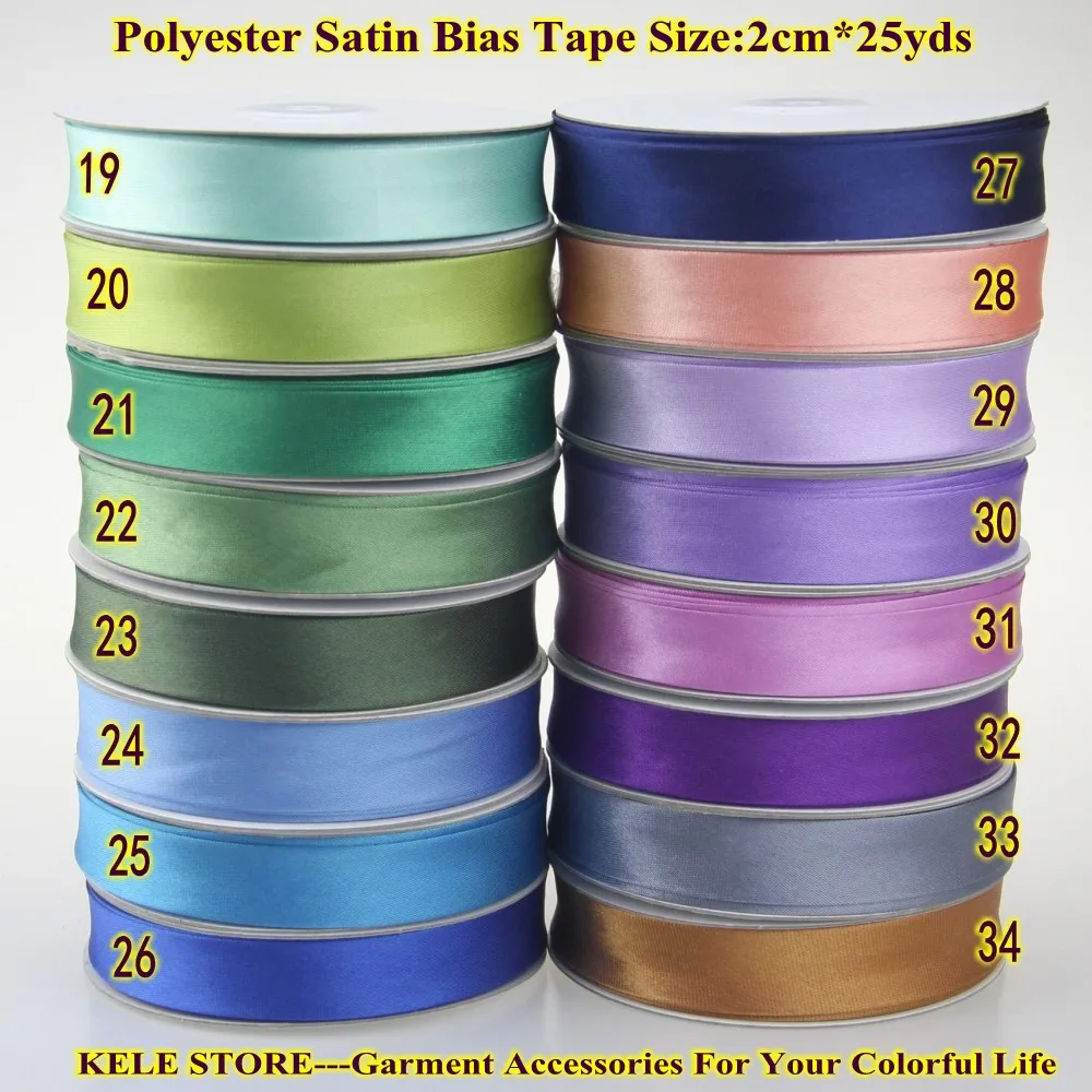 Полиэфирная атласная косая лента для переплета, косая лента для переплета Размер: 20 мм, 3/"* 25yds, лента для вырезания сгиба синяя фиолетовая зеленая для шитья