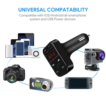 

Voltage Handsfree bluetooth digital phone charger FM Transmitter car kit 5V 2.1A dual USB Charger adapter MP3 Music Player TF