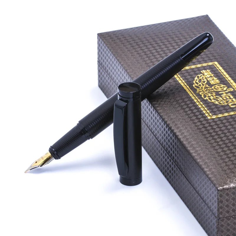 Full-Metal-Matte-black-thread-body-Iraurita-fountain-pen-0-5mm-ink-pens-Business-Office-caneta(1)