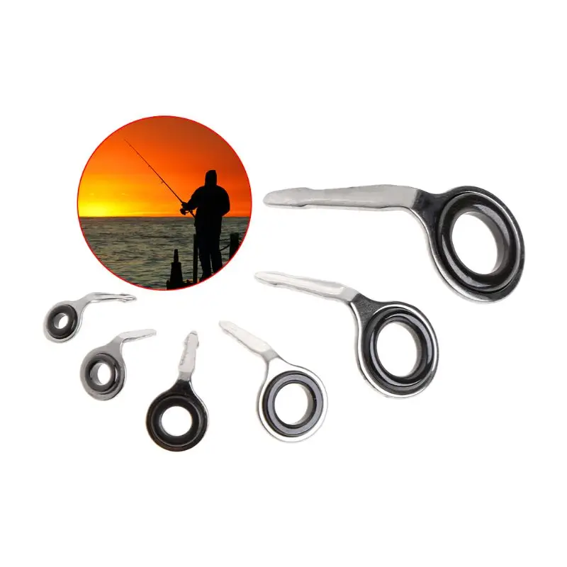 

Fishing Rod Guide Eye Rings Ice Fishing Line 3/4/5/6/8/10mm Diameter Pole Tackle Guides Tip Strong Game Repair DIY Accessories