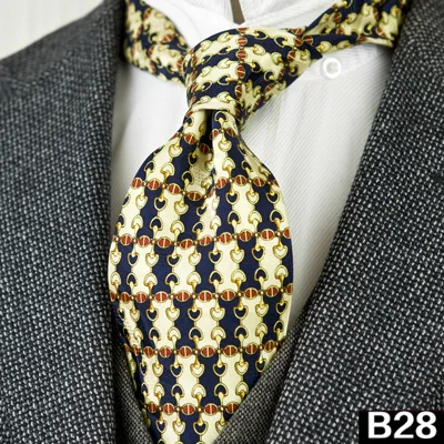 Мужские галстуки с принтом, шелк, винтажные Цветочные абстрактные персонажи, геометрические Пейсли, многоцветная печать, элегантные, ручная работа - Цвет: B28