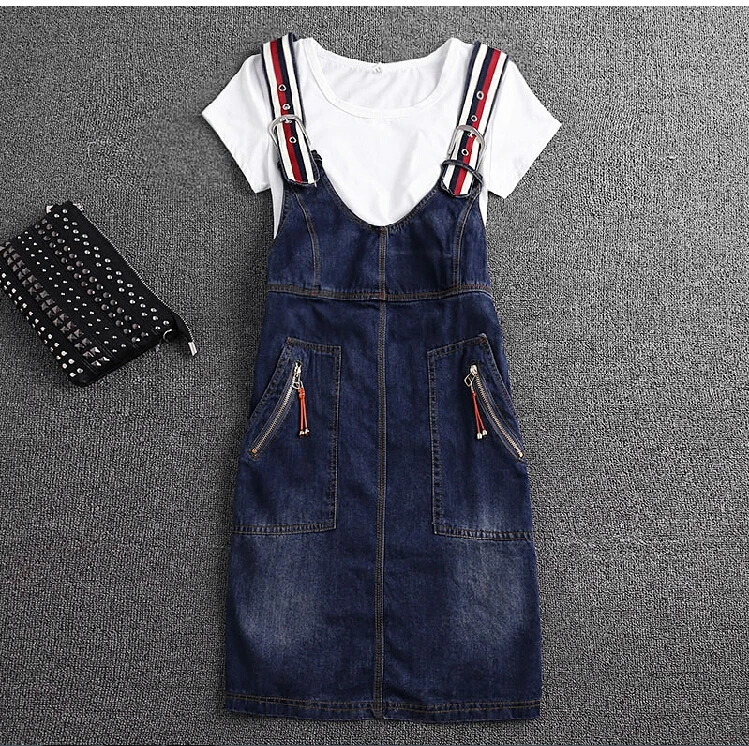 

Fashion New Denim Skirt Mori Girl Korean style Jean Skirts Overalls 2016 Hot Sale Preppy Straight Jeans Suspender Skirt Women