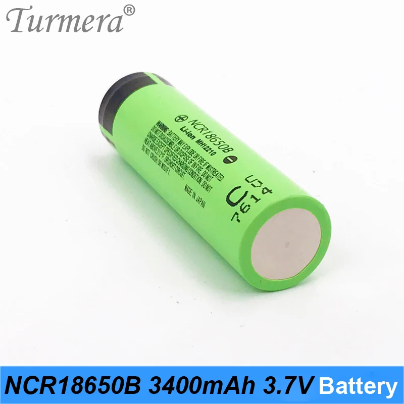 Turmera NCR18650B 3,7 v 3400mah 18650 литиевая аккумуляторная батарея для отвертки и фонариков