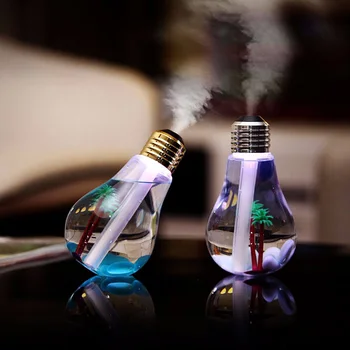 

400ML Bulb Essential Oil Humidifier Ultrasonic Diffuser LED Night Light Air Freshener for Aromatherapy diffusers