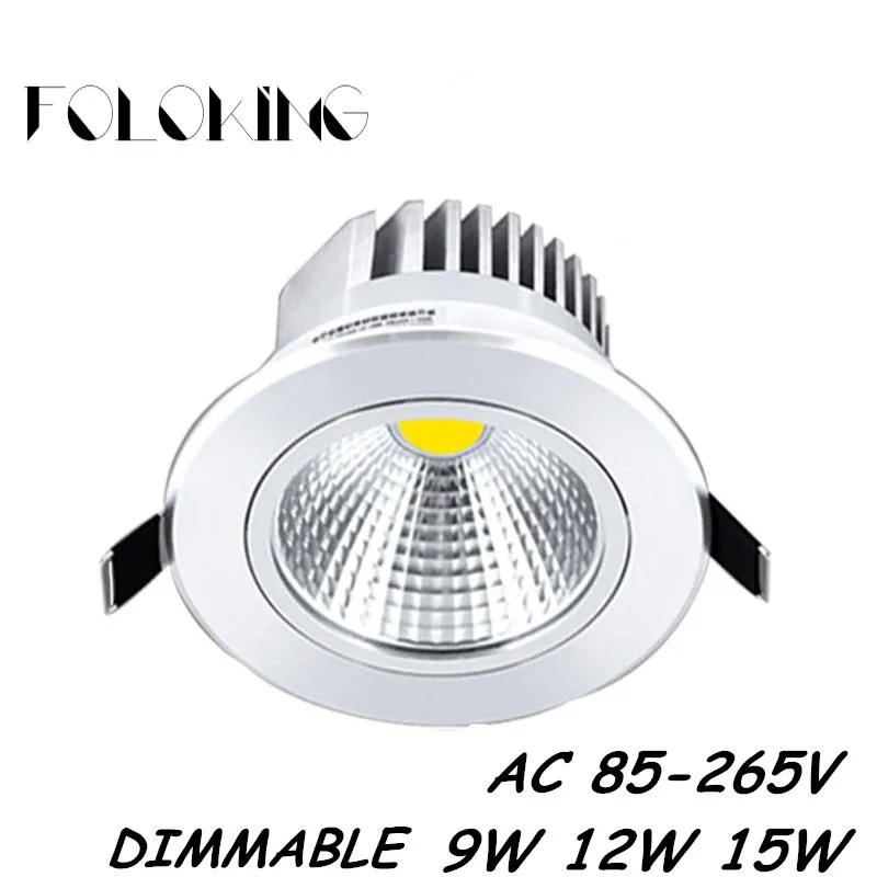 1 шт./лот светодиодный светильник для потолка COB 9 Вт 12 Вт 15 Вт COB Чип светодиодный прожектор ночной Lampm встраиваемые домашнего освещения AC85-265V