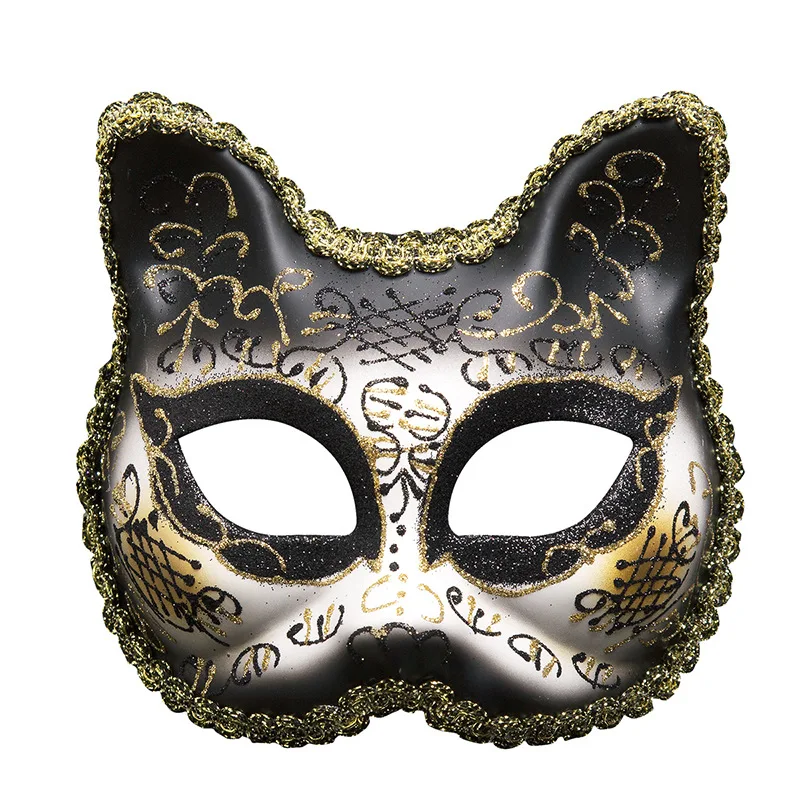 Big/Small Cat Child Cosplay Half Face Mask Party Princess Halloween Lace Mask For Party Show Masquerade Festival Mask