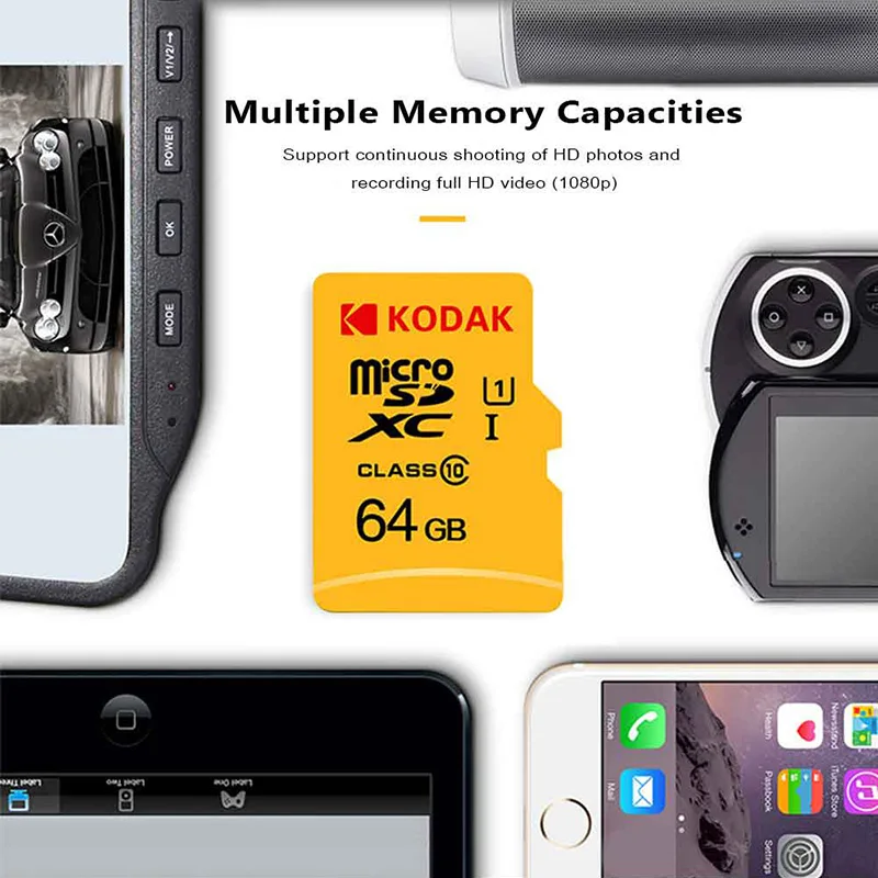 Карта micro sd Kodak 16 ГБ 32 64 128 SDXC/SDHC класс 10 флеш карта памяти sdcard для
