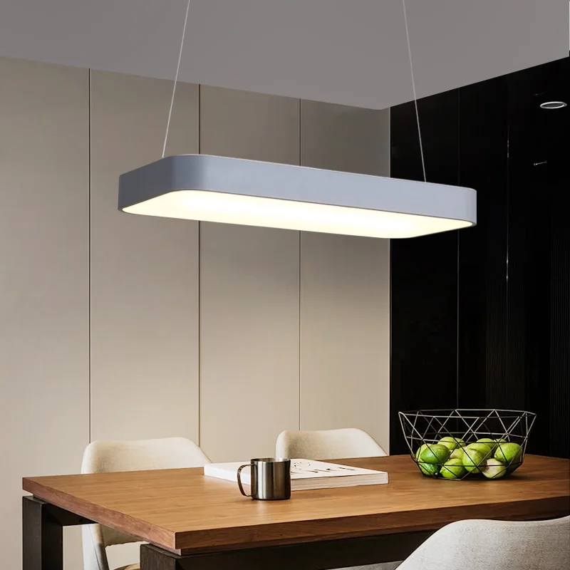 

New Dimmable Modern led Chandelier For Dining Room Kitchen Room Hanging White or Grey RC Pendant Hanging Chandelier Fixtures