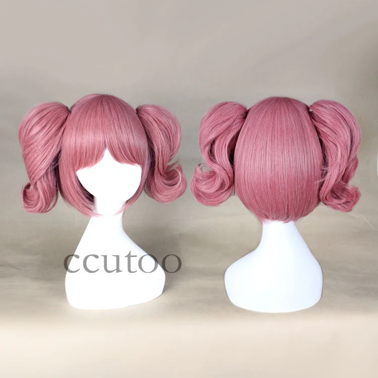 Ccutoo Inu X Boku SS Roromiya Karuta 35 см розовый короткий кудрявый Синтетический Косплей Костюм парик волосы чип съемные хвосты