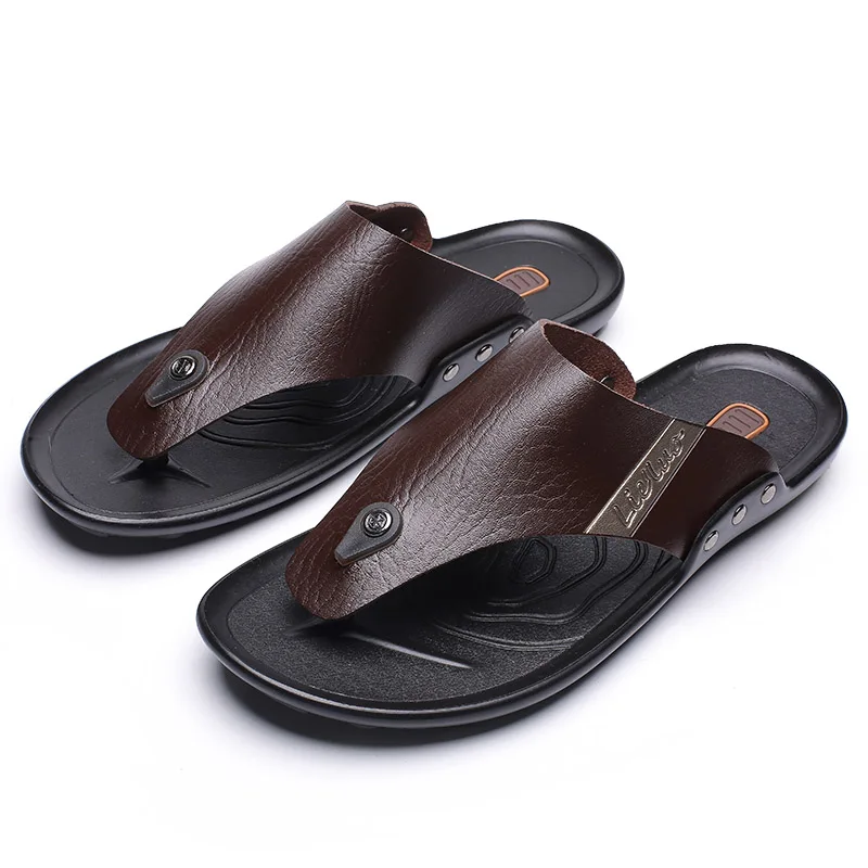 

High Quality Hot Sale Men Beach Slippers Fashion Flip Flops with Soft Sole Trendy Breathable Easy To Match Men Summer Shoes