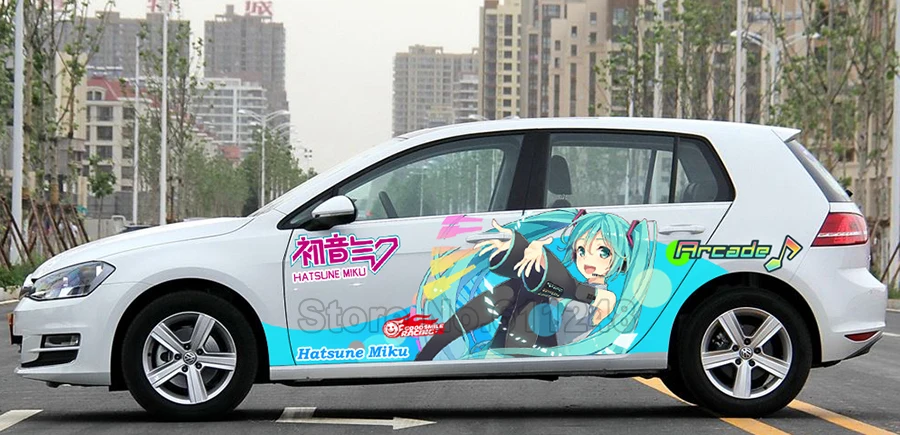Мультфильм Аниме ACGN стикер автомобиля для Хацунэ Мику краски гоночный автомобиль ody наклейки декоративная пленка изменение цвета фильм наклейки на тематику дрифта