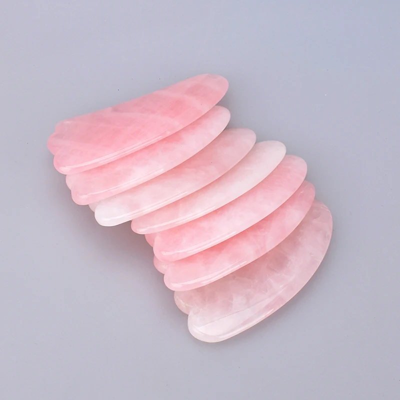 Традиционный скребок для массажа Gua Sha из розового кварца уход за кожей Инструмент для иглоукалывания соскабливание лица массаж спины шеи