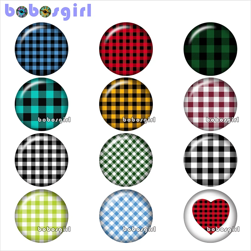 

stripe pattern glass snap button jewelry DIY Round photo cabochons flat back TW1125