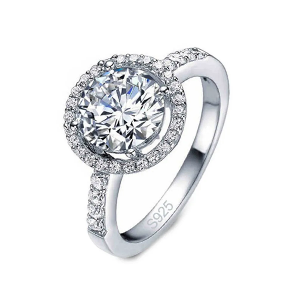 

Silver Color Wedding Rings For Women Square Simulated Jewelry Bague Bijoux Femme Engagement ring Accessories