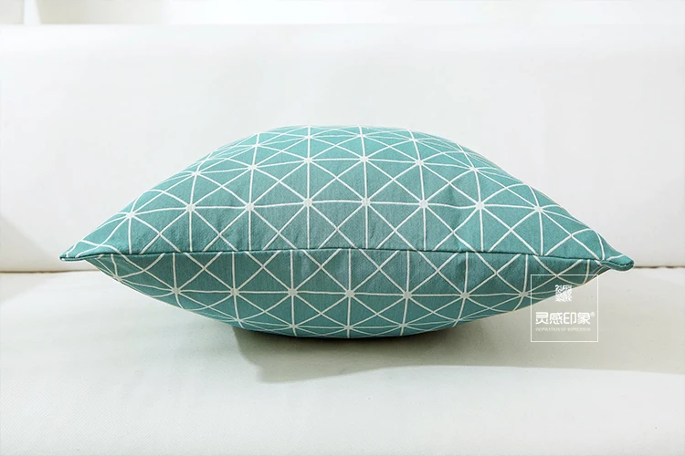 Зеленая сельская Геометрическая подушка, наволочка для автомобиля, офисный Поясничный льняной чехол, декоративная подушка для дома, диванная подушка