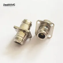 1 шт. N Тип Женский 4 отверстия для крепления на панель фланец RF коаксиальный разъем с адаптером по оптовой цене