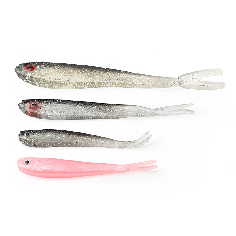 10pcs/lot Small Pink Soft Lure Silicone Artificial Worm Soft Bait Fish