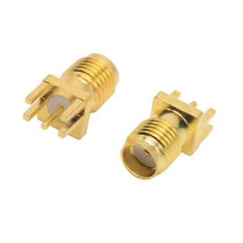 

10pcs 1.6mm SMA Female Jack Solder Nut Edge PCB Clip Straight Mount Gold Plated RF Connector Receptacle Solder