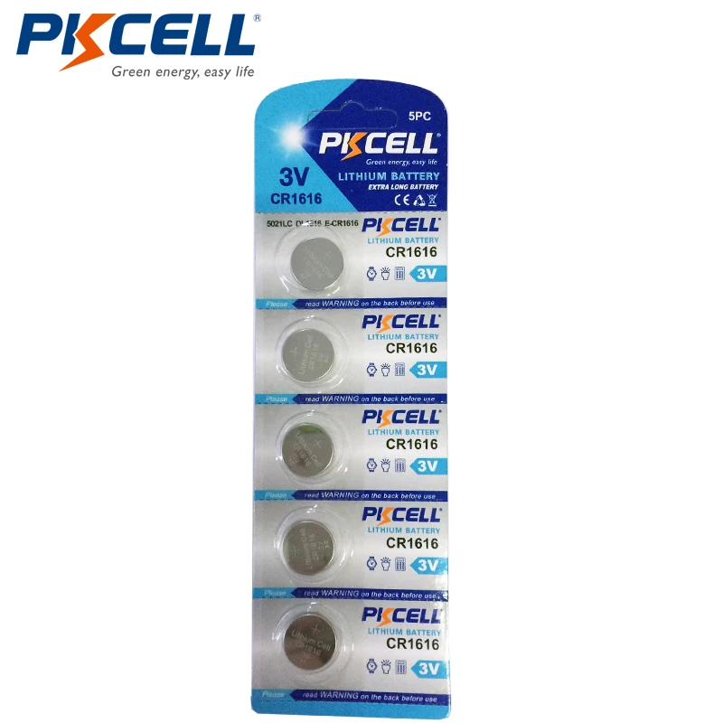 100 шт. PKCELL литий CR1616 монетки 3В батарейки-таблетки DL1616 BR1616 KRC КЧП