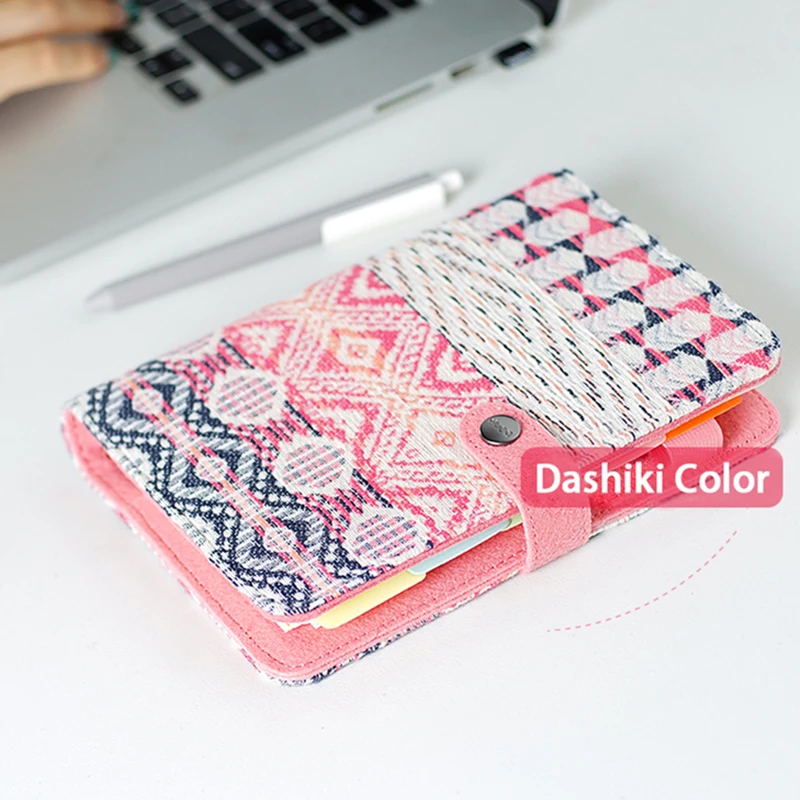 

2019 New Vintage Old Retro Dashiki National Style Fabric Cover Office Ring Binder Weekly Planner Organizer Dairy Notebook A5 A6