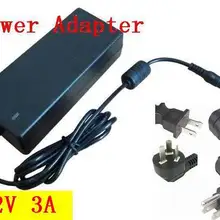 DC 12 V 3A, импульсный источник питания, 36 W адаптер питания 1 год гарантия качества, 50 шт./лот+ кабель переменного тока