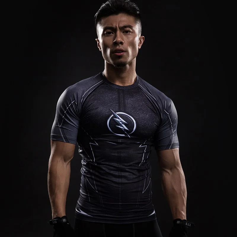Miracle Flash компрессионная рубашка Капитан Америка Спортивная майка MMA Мужской Топ с