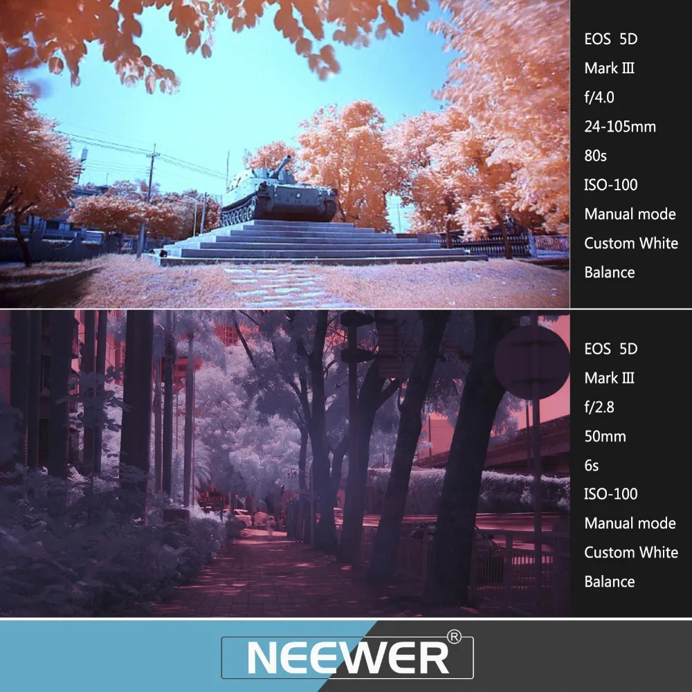 Набор инфракрасных фильтров Neewer для X Ray 4 шт.: IR720/IR760/IR850/IR950 с фильтром чехол NIKON