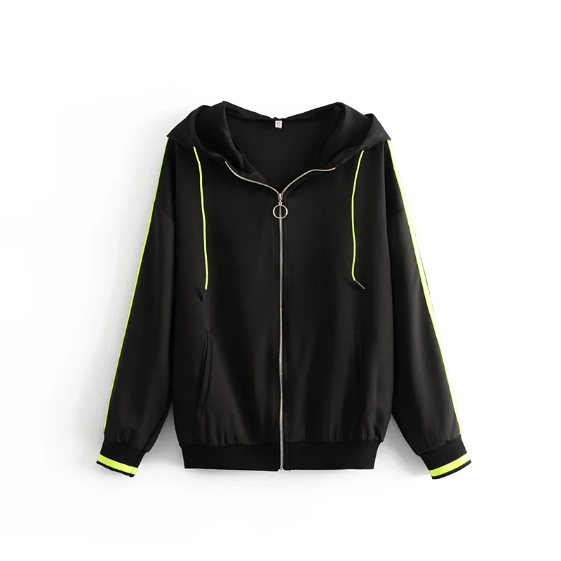 

2019 Women ribbons decoration casual jacket ladies long sleeve pockets loose outwear coat hooded zipper leisure tops CT206