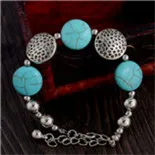QCOOLJLY новейший 1 шт. Прекрасный дизайн в форме ладони привлекательный женский серебряный цвет зеленый натуральный камень браслет