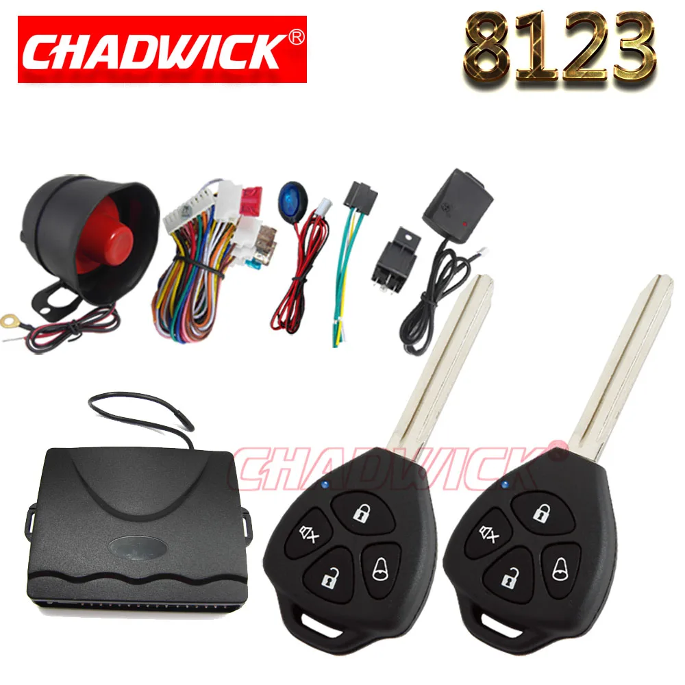 

NEW CHADWICK 8123 for Toyota #2 blank key Car Alarm System Universal Siren one-Way Auto Security Keyless Entry 4 button quanlity