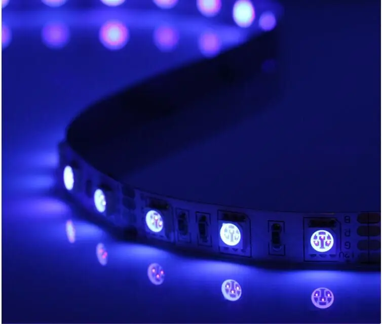 Цветная светодиодная лента UV(390nm 400nm) 5050 SMD 12 В гибкий светильник 60 светодиодный/м 5