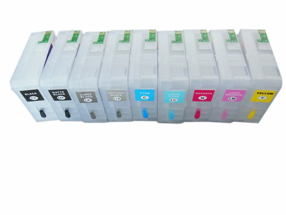 Einkstore 1 Набор пустых многоразовых T8501-T8509 с чипом сброса для принтера Epson SureColor P800 80