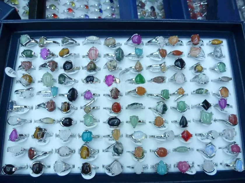 fashion 100PCS natural stone ringsin Rings from Jewelry & Accessories