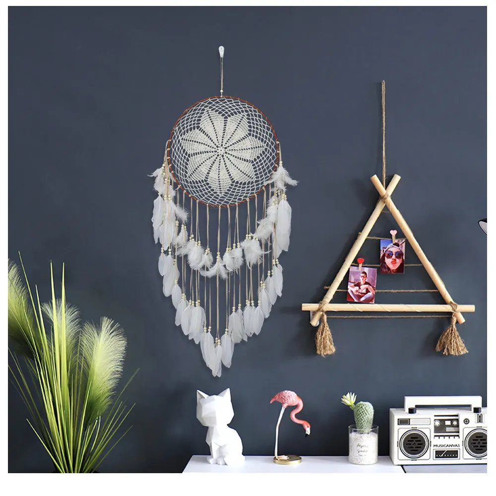 

nordic white lace dream catcher handmade macrame dreamcatcher wedding decoration room decoration party gift for girls